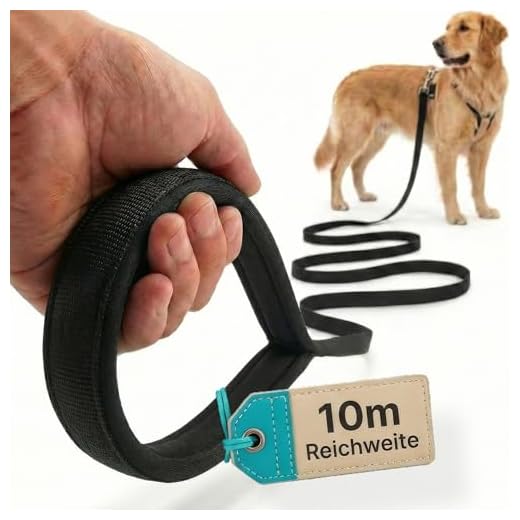 HUND IST KÖNIG® Schleppleine 10m für Hunde - Hundeleine 10m mit Griffpolster - Robuste Hunde Schleppleine, wasserabweisend & schmutzunempfindlich - für erfolgreiches Hundetraining inkl. eBook
