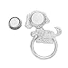 MANZHEN Alloy Lovely Puppy Magnetic Eyeglass Holder for Shirt for girls(Silver)