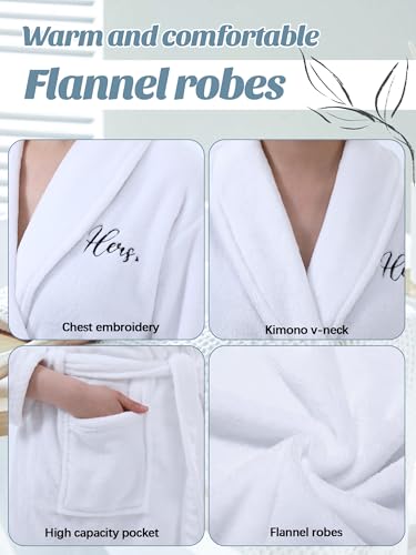 Jecery 2 Pcs His and Hers Robes Mr and Mrs Matching Robes for Couples Wedding Engagement Bridal Shower Christmas Gifts2
