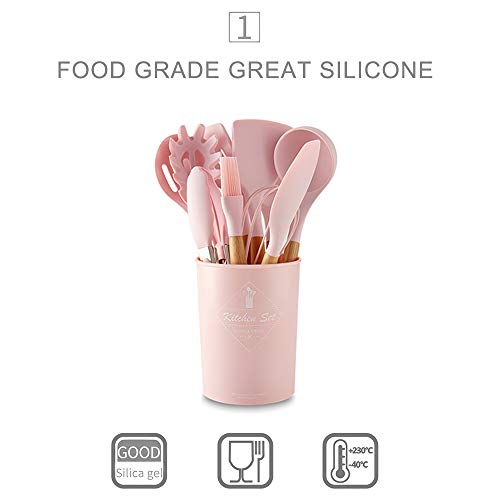 Daerzy Utensílios de cozinha Conjunto 11 Pcs Silicone Antiaderente Conjunto de Utensílios de Cozinha