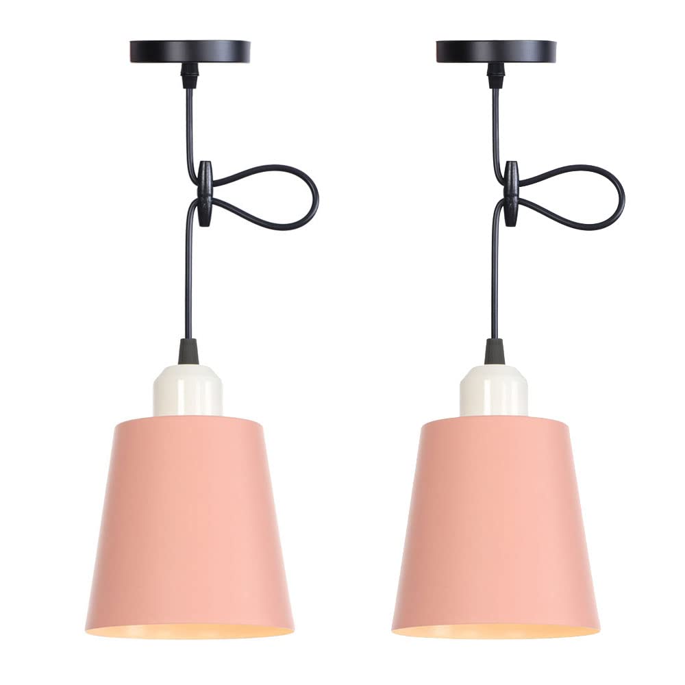 FYZDLAOR Mini Macaron Wrought Iron Decorative Hardwired Pendant Light,for Living Room Bedroom Restaurant Cafe Teahouse Bar Dining Room Club（E27）