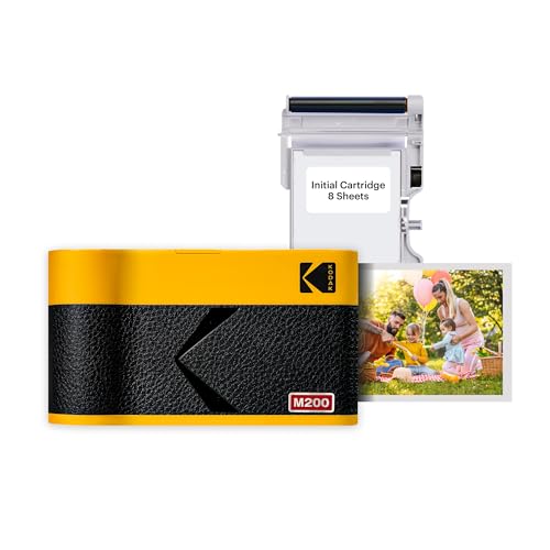 Image of KODAK Mini 2 ERA 4PASS Portable Photo Printer (Yellow, Printer + 8 Sheets)