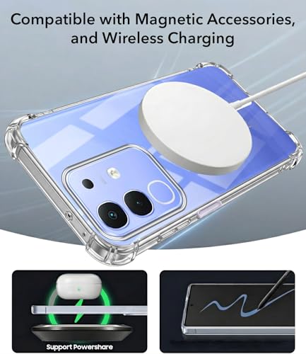 Image of Jkobi Shockproof Crystal-Clear Back Cover for Vivo iQOO Z10x (Magsafe Wireless Support | Drop & Camera Protection | Hard Polycarbonate)