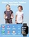 BIGGERFIVE Smartwatch Kinder, 1,8" Fitness Uhr Schrittzähler, 24/7 Puls, Schlafmonitor, Vibrationsalarm, IP68 Wasserdicht, Puzzlespiele mit/ohne App, für Mädchen Jungen Teens 5–16, Schwarz