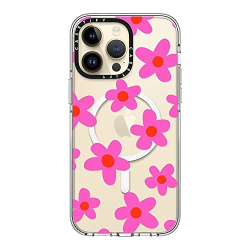 Coque transparente pour iPhone 14 Pro Max CASETiFY motif fleurs rétro rose - 4