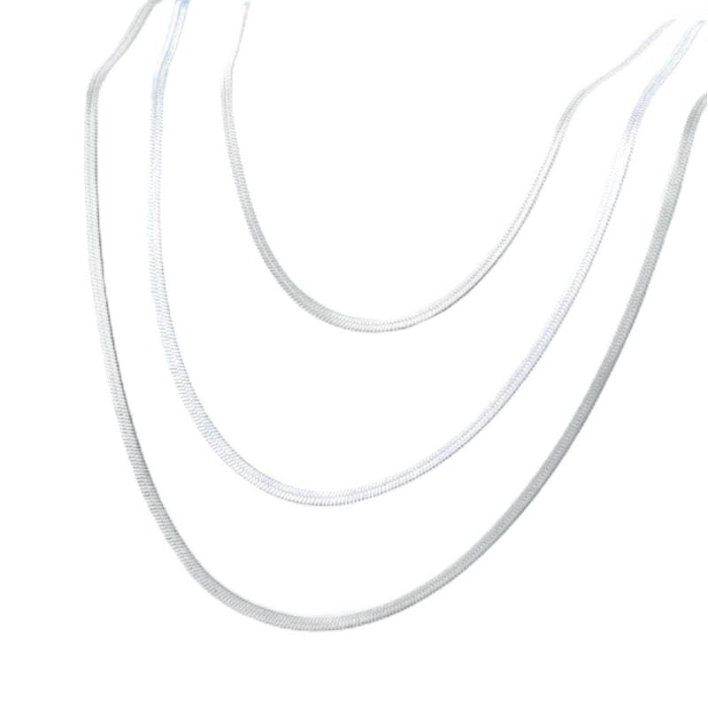 Collier punk acier inoxydable femmes ras du cou trois couches bijou or rose argent tendance