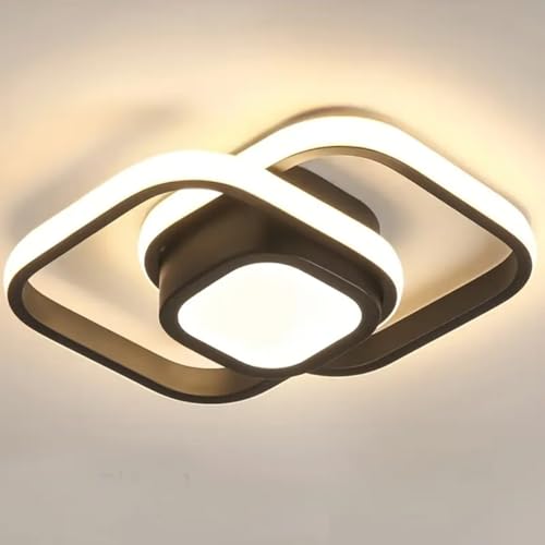 Image of Modern Dimmable LED Ceiling Light | Flush Mount Black Fixture with 3 Color Modes | Adjustable Brightness for Bedroom, Living Room & Dining Room (Ceiling Light (804))