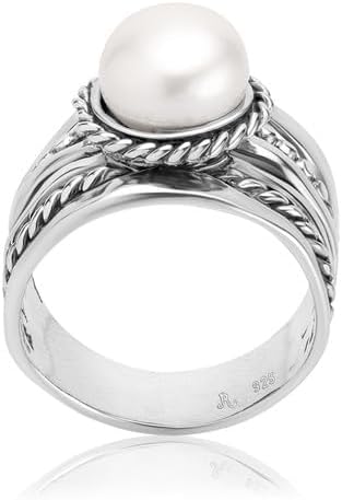 925 Sterling Silver Pearl Beaded Rope Ring by Jean Rachel - Image 6