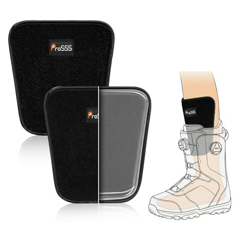 ProSSS Snowboard Shin Pads – Gel Shin Guards for Ski Boot Liner – Shock-Absorbing Fixed Size Shin Protectors – Anti Shin Bang Ski Pads – 2 Pcs Adults (5.91' x 6.3')