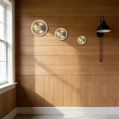Bola espejada de disco dorada, hemisferio de vidrio para decoración de fiestas, 3 piezas, decoración mural reflectante para eventos de DJ y baile miniatura 6