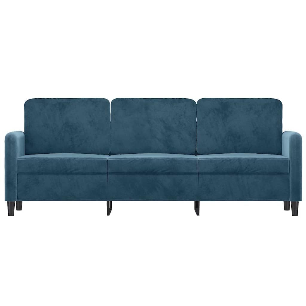 vidaXL Divano a 3 Posti Blu 180 cm in Velluto