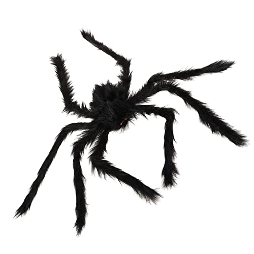 EXQUIMEUBLE Jätte Hårig Spindel Spöklik Spindel Rekvisita Små Spindlar Gula Tillbehör Röda Dekorationer Gul Dekor Spökhus Rekvisita Plysch Spindel Leksak Falsk Spindel Dekorera Svart Häxan