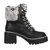 MIA Womens Tiler Round Toe Platform Combat Casual Boots Ankle High Heel 3' & Up - Black - Size 8.5 M