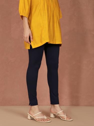 Image of TWIN BIRDS Regular Fit Cotton Blended Fabric Sleek Ethnic Knitted Kurti Pant with Functional Pocket for Women