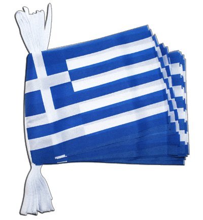 Guirlande drapeau Grèce 5,9 m pour pavoisement extérieur et grand événement culturel grec