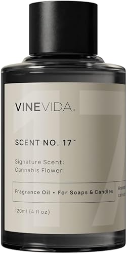 VINEVIDA [4 onzas] Aceite de fragancia de flor de cannabis – Hecho en Estados Unidos aromas para hacer velas – Aceite de fragancia de vela natural