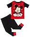 Disney Toddler Boys Mickey Mouse 4-Piece Cotton Pajama Set, Black, 3T