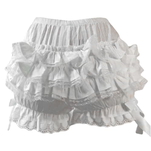 Bloomer shorty femme sexy blanc taille basse en polyester taille M avec nœud