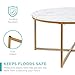 Best Choice Products 36in Faux Marble Accent Table, Modern End Table, Large Coffee Table Home Decor for Living Room, Dining Room, Tea, Coffee w/Metal Frame, Foot Caps, Designer - White/Gold