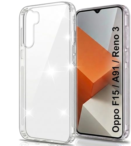 Image of JANAK RAJ 2mm Anti-Skid Dust Plug - Crystal Clear Transparent Back Case Cover Compatible with Oppo F15 / A91 / Reno 3 | Camera Protection | Inbuilt Slim Anti-Slip Grip Ultra Slim - Clear