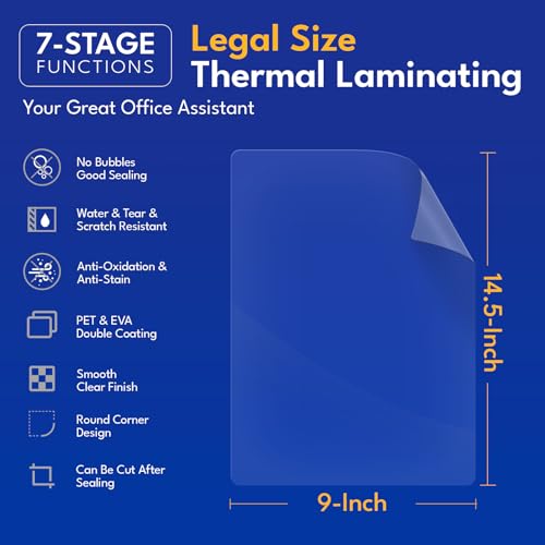 Uinkit Legal Size Laminating Pouches 9X14.5inches Hold 8.5X 14inches Sheets 5mil for Extra Protection 100Pack Clear Glossy Thermal Laminating Sheets Laminator Pockets image 1