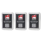 Gents Alum Block in Plastic Case | Upgrade Your Shave - Soothing Aftershave Solution for Shaving Razor Burn Relief - Travel Friendly Durable Plastic Case Included (3.5 Ounces Pack of 3)