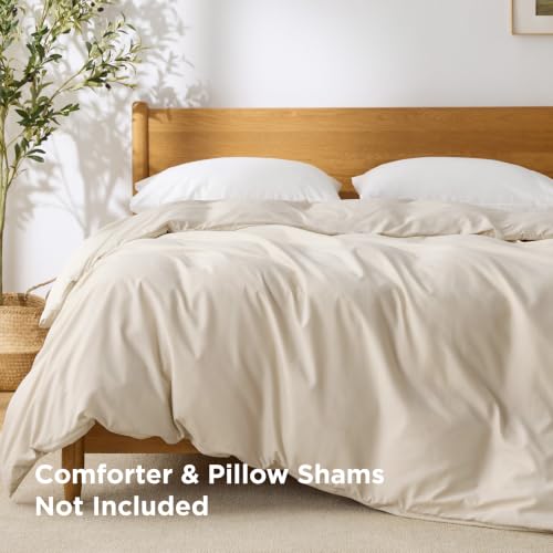 Image of Bedsure Duvet Cover Full Size, 1Pc Soft Double Brushed Bedding, Beige | For Kids & Adults, 80 inchx90 inch, Only 1 Comforter Cover, No Pillow Shams, Hotel Luxury, Breathable, Lightweight, Zipper Closure