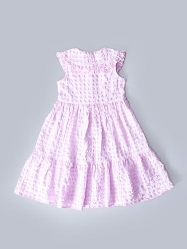 Image of PSPEACHES Girls Sleeveless Collared Neck Checked Pattern 1 Piece Dress|Western Dress for Kids Girls|Party & Casual Outfit