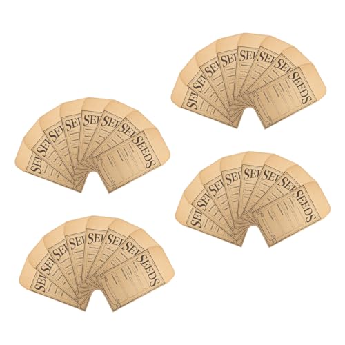 TOYZFRIENDY 50個入りミニ種子保存封筒 自粘着式クラフト紙製 茶色ペーパー収納袋 小物整理用 コイン ジュエリー 花野菜の種類に