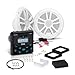 BOSS Audio Systems MCKGB450W.6 6.5 Inch Speakers & Marine Boat Gauge Stereo - Bluetooth Head Unit, No CD DVD Player, AM/FM Radio Receiver, NOAA Weather Band, IPX6 Weatherproof, USB