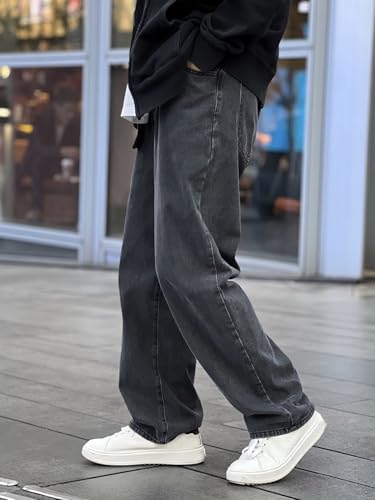 mens cargo pants relaxed fit Cotton Slant Pocket Loose Jeans3