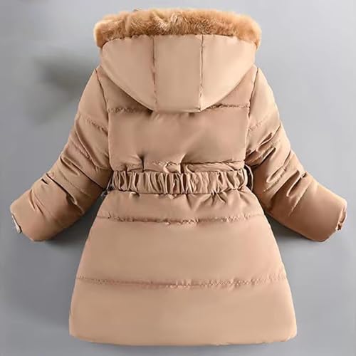 Girl's Fleece Lined Long Parka Puffer Coat Kids Winter Sherpa Thicken Ski Jacket Detachable Fur Trim Hood Windbreaker2