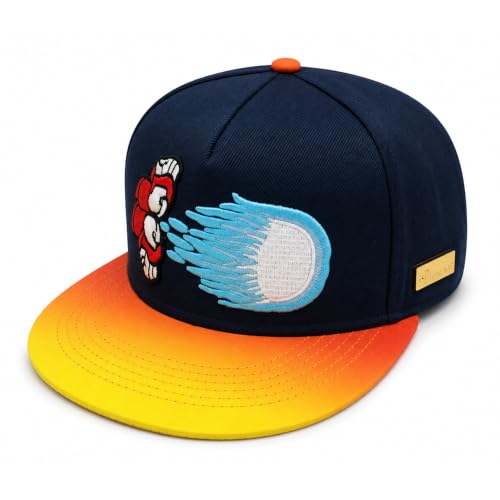 Image of VRITRAZ Comfortable Polyester 3D Printed Hip Hop Cap for Men & Women | Adjustable Snapback Closure Flat Brim Baseball Hat | Lightweight Urban Streetwear Headwear for Dance, Skateboarding, Gym, Sports