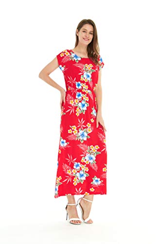Image of Matchable Family Hawaiian Luau Men Women Girl Boy Clothes in Hibiscus Red