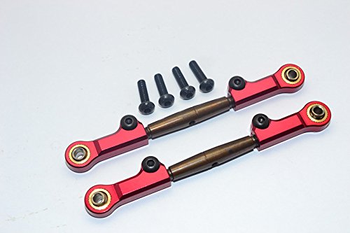 HPI Bullet Nitro 3.0 Upgrade Parts Spring Steel Rear Adjustable Tie Rod With Aluminum Ends (4mm Anti Cross-Thread, To Extend 78mm-85mm) - 1Pr Set Red