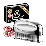 Gourmet Easy Fleischzartmacher mit ultrascharfen Klingen - Steaker Fleischzartmacher aus 100% Edelstahl - Meat Tenderizer zum zart machen von Rind/Huhn/Schwein/Kalb/Steak - spülmaschinenfest