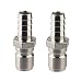 ProMaker 2pcs Brewing Stainless Steel 1/2" Barb Male Quick Disconnect Homebrew Fitting Connector Homebrewing