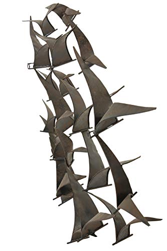Deco 79 Metal Bird Sleek Flying Flock Of Wall Decor, 47" X 4" X 26", Black #TOP6