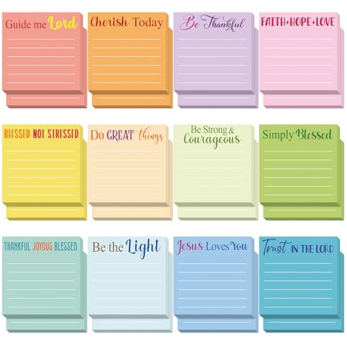 Yinder 24 Pcs Inspirational Sticky Notes Gifts, Bible, Light Color