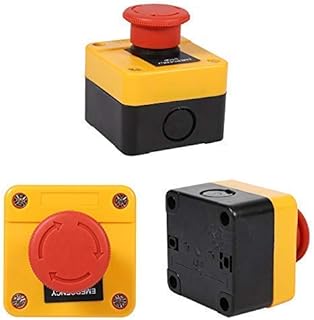 Interruptor de parada de emergência 660V 10A, botão de parada de emergência com sinal vermelho Acogedor para controle de acionador eletromagnético, contator, relé e outros circuitos elétricos de controle automático