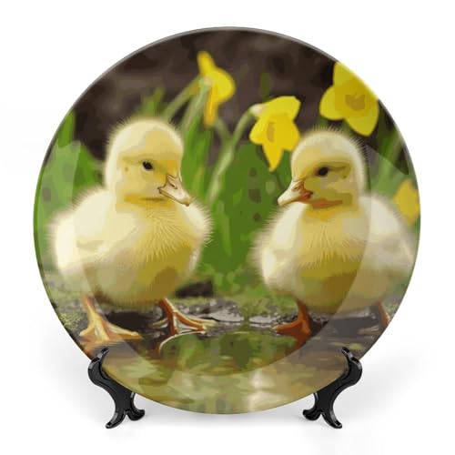 Plato decorativo de porcelana blanco de 7 pulg miniatura 1