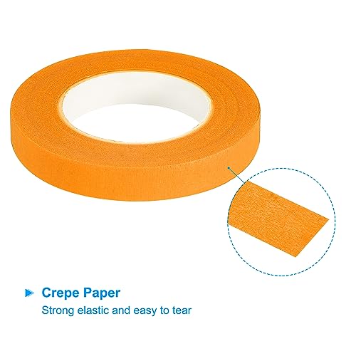 PATIKIL 30 Yard Floral Tapes, 6 Roll Florist Tape Crepe Paper Flowers Bouquets Tapes Waterproof for Bouquet Stem Wrapping, Orange (27 Meters)