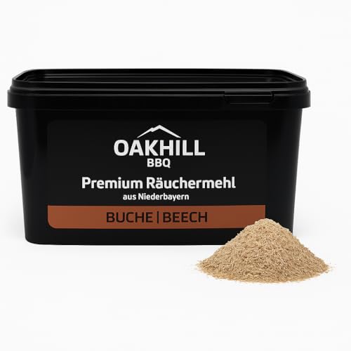 OAKHILL BBQ Räuchermehl Buche im praktischen wiederverschliessbaren 5 5 Liter Eimer. Zum Heiß- und Kalträuchern Smoken von Fleisch Fisch Geflügel Wild Käse und Gemüse.