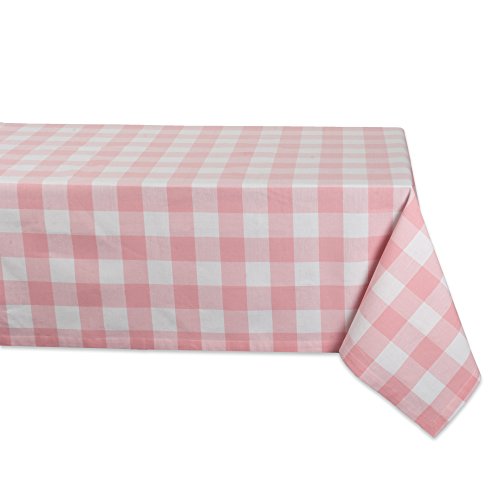 DII Buffalo Check Collection Klassische Tischdecke mit Bauernhaus-Motiv, Baumwolle, pink/weiß, 84" x 60" (Rectangular) – Ansicht 1
