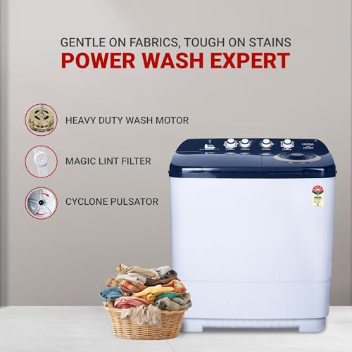 Image of ONIDA 11 Kg 5 Star Semi-Automatic Top Loading Washing Machine (S11GS, Blue, Cyclone Pulsator, Waterfall Technology)