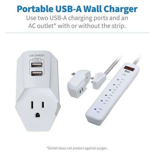 Tripp Lite Protector Eléctrico con 7 Tomas y 2 Puertos USB, Cable 6 pies, Color Gris Claro modelo TLP616USB miniatura 4