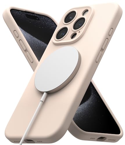 Protection iPhone 15 Pro Max silicone rose sable idéal pour le bureau