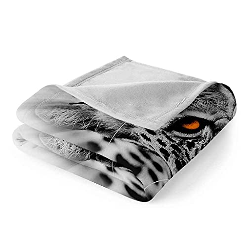 Couverture polaire microfibre facile à laver motif léopard