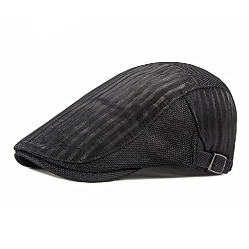Dshgdjf Summer Mens Hats Breathable Mesh Newsboy Caps Outdoor Golf Hat Retro Flat Cap For Women 55-60Cm (Color : White, Size : 55-59Cm) #TOP25