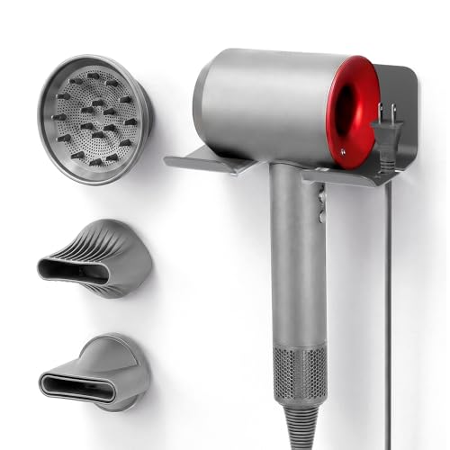 Llcs Soporte Para Secador De Pelo Compatible Con Dyson, Soporte Para Secador De Pelo Sin Taladrar, Compatible Con Dyson, Soporte De Pared Compatible Con Aleación De Aluminio Supersonic, Gestión De